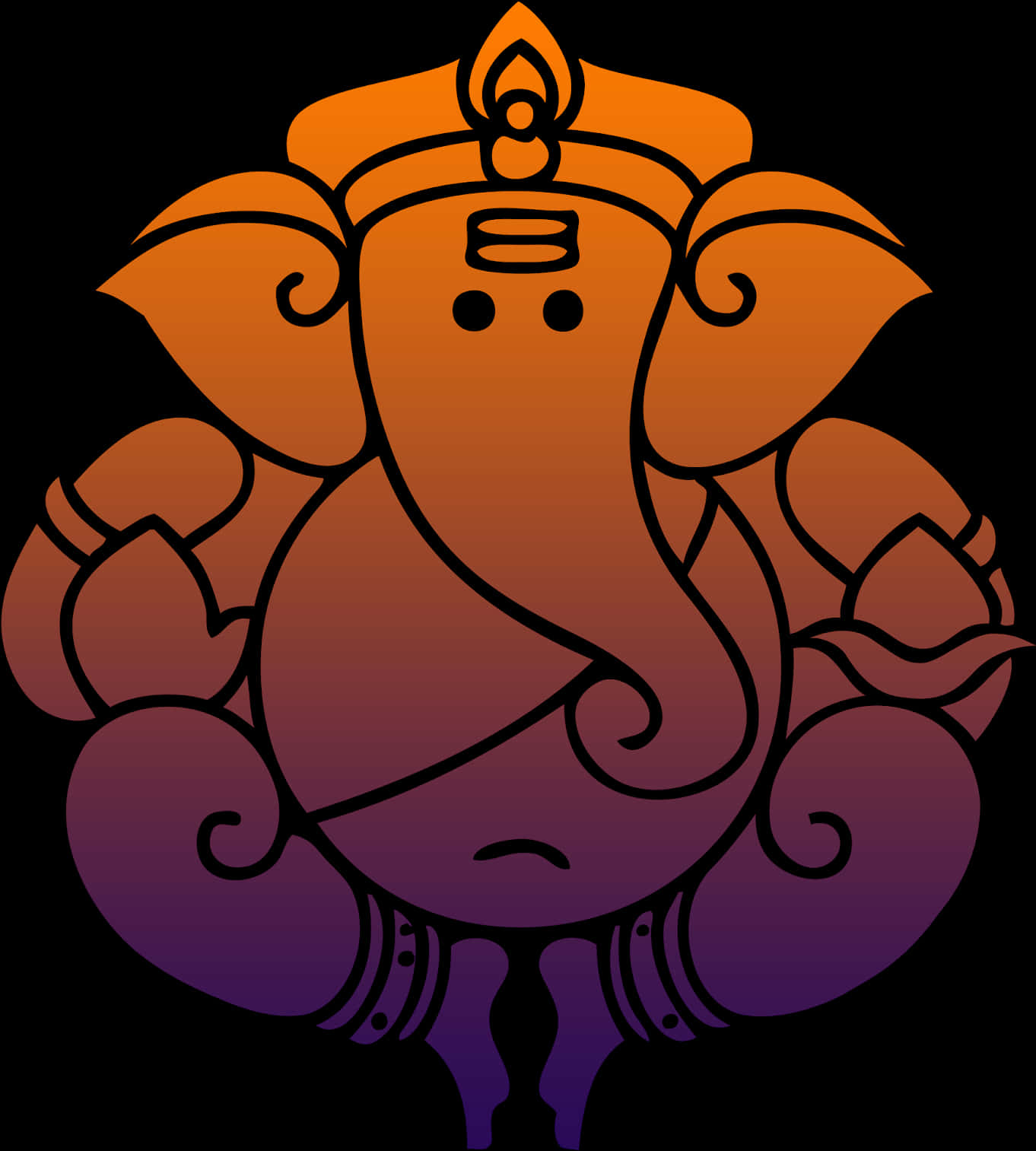 Stylized Lord Ganesha Artwork PNG Image