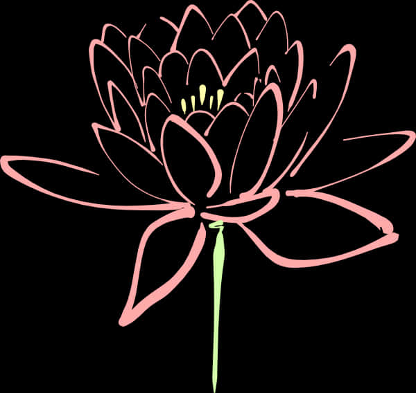 Stylized Lotus Flower Art PNG Image