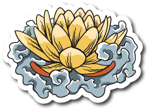 Stylized Lotus Flower Illustration PNG Image