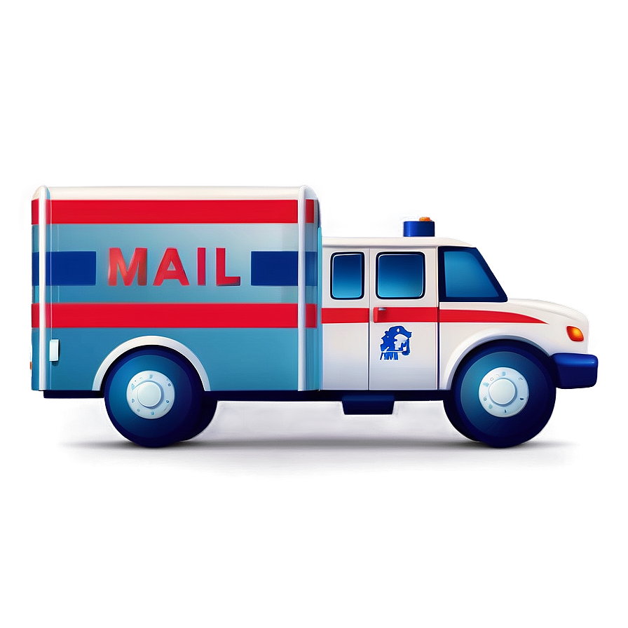 Stylized Mail Truck Icon Png 06282024 PNG Image