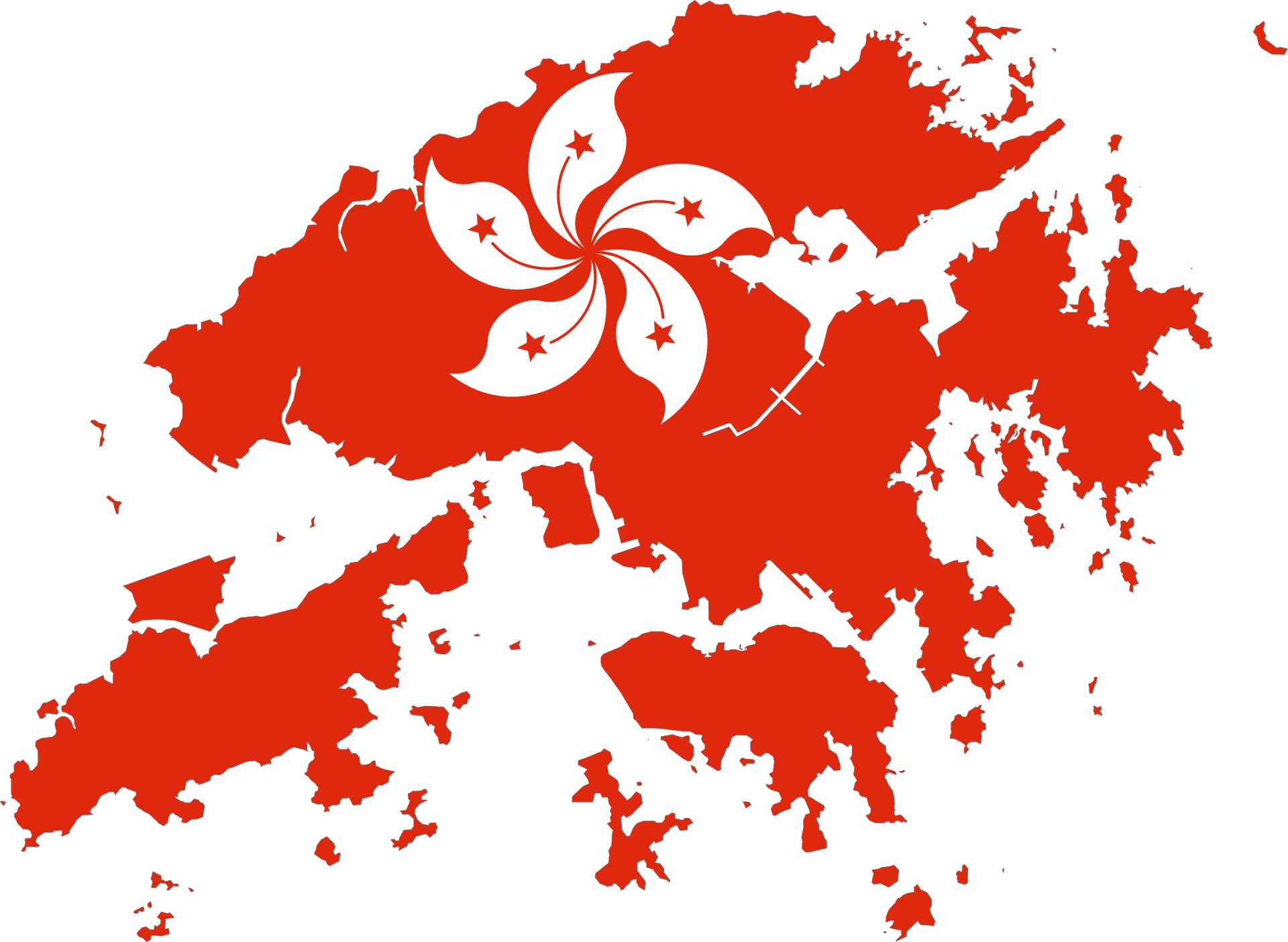 Stylized Mapof Hong Kongwith Floral Emblem PNG Image