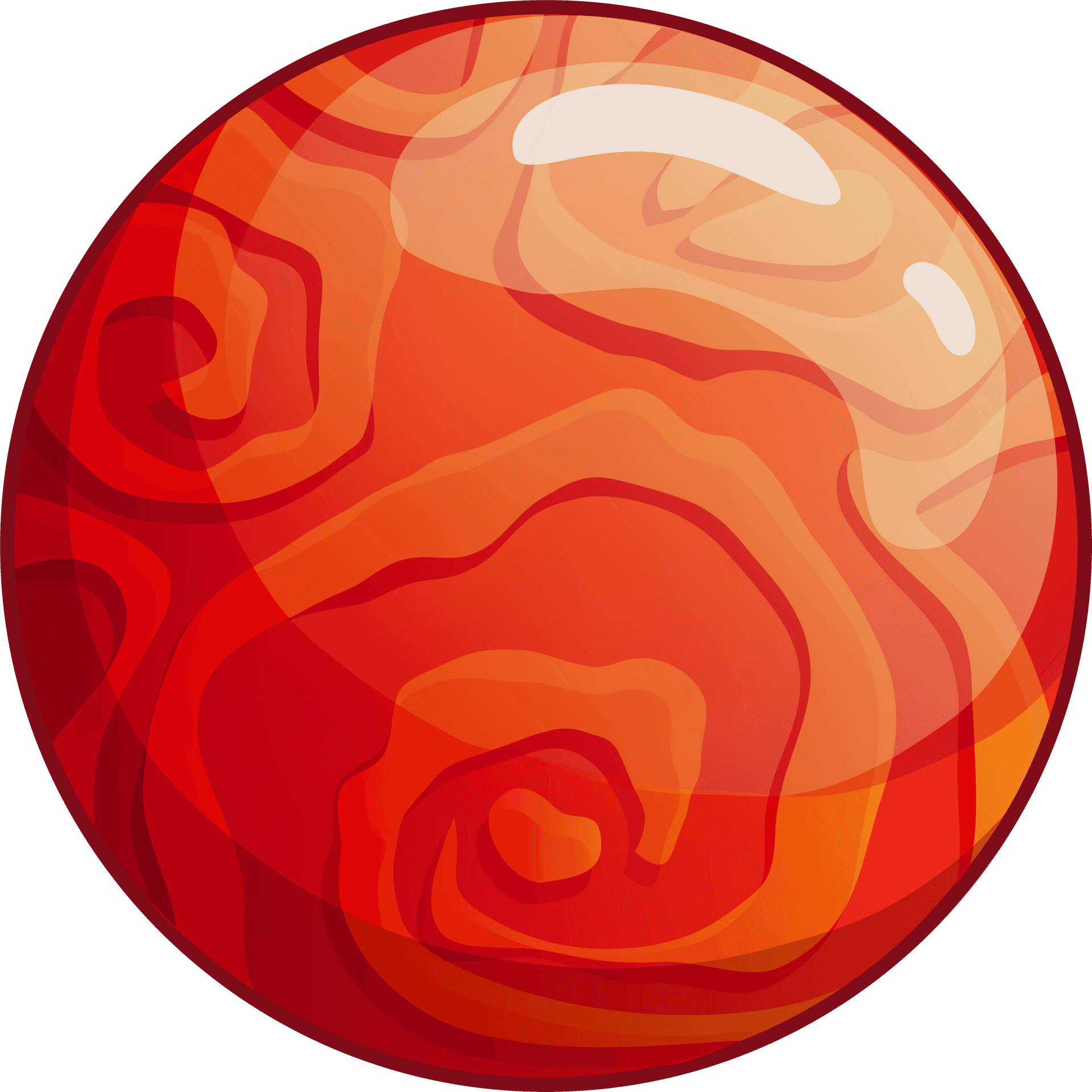 Stylized Mars Planet Illustration PNG Image