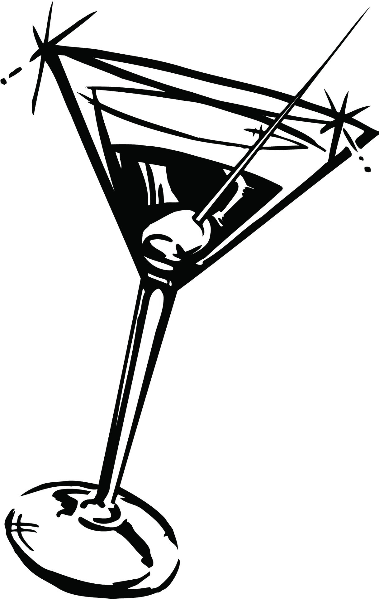 Stylized Martini Glass Illustration PNG Image