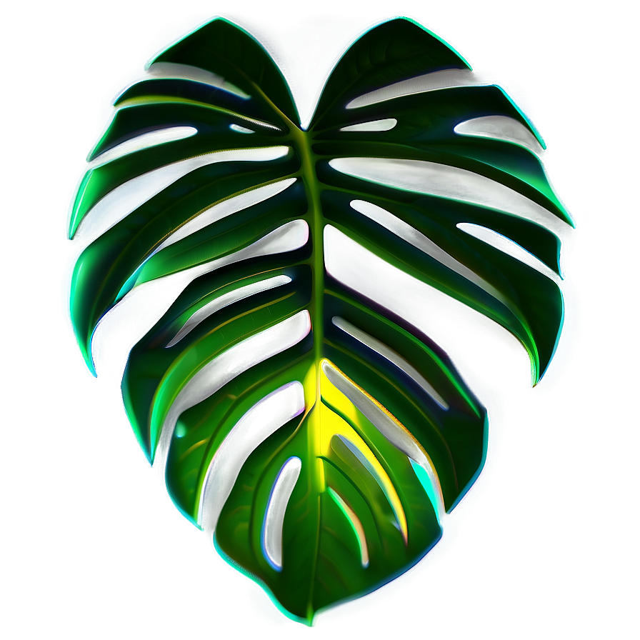 Stylized Monstera Leaf Png Nfg65 PNG Image