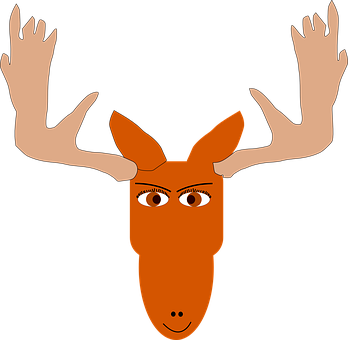 Stylized Moose Head Illustration PNG Image