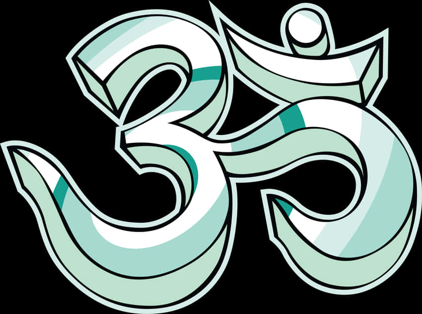 Stylized Om Symbol Art PNG Image