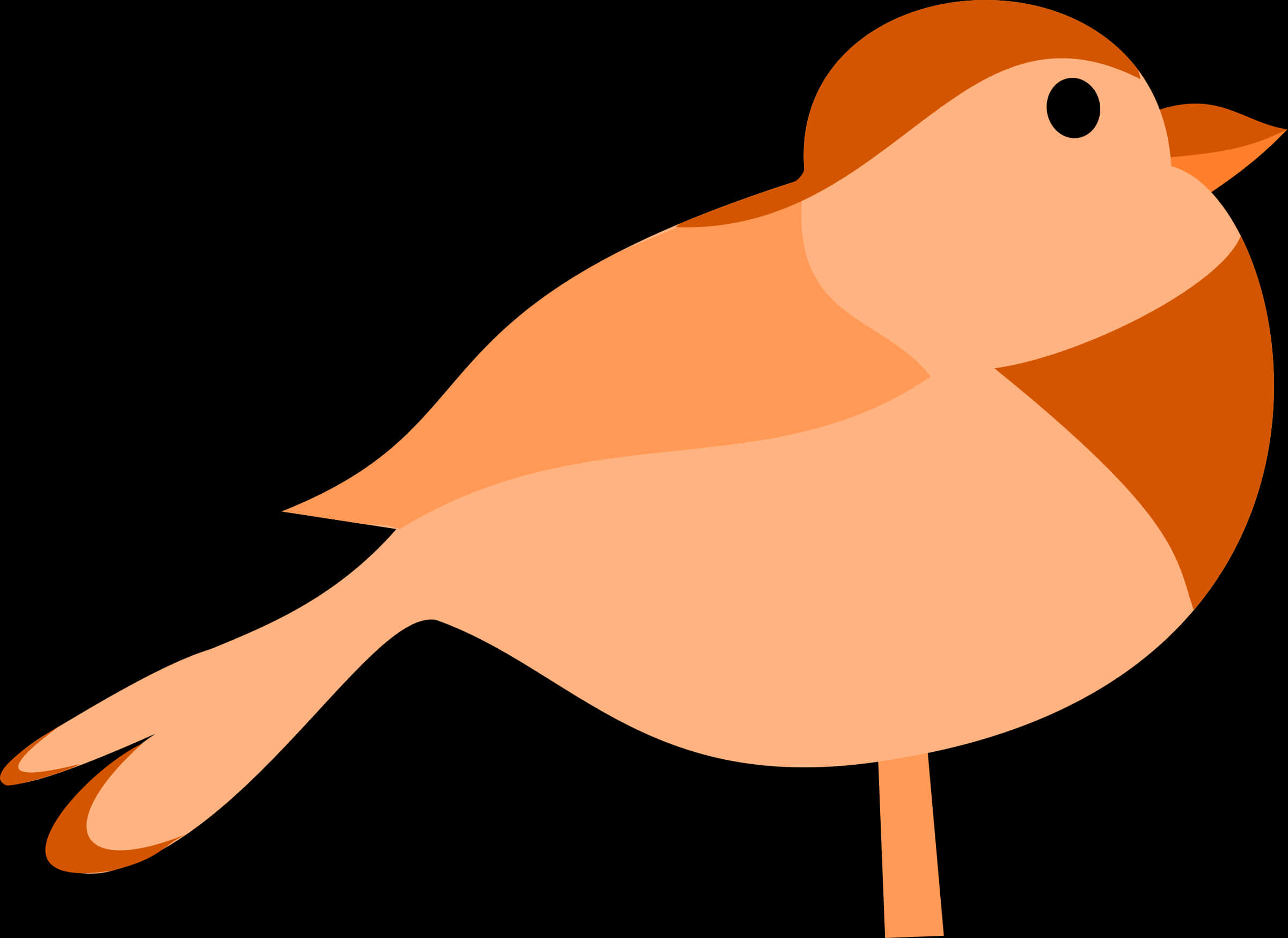 Stylized Orange Bird Illustration PNG Image