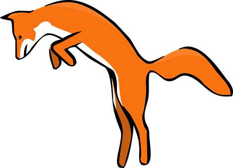 Stylized Orange Fox Art PNG Image