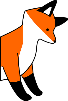 Stylized Orange Fox Graphic PNG Image