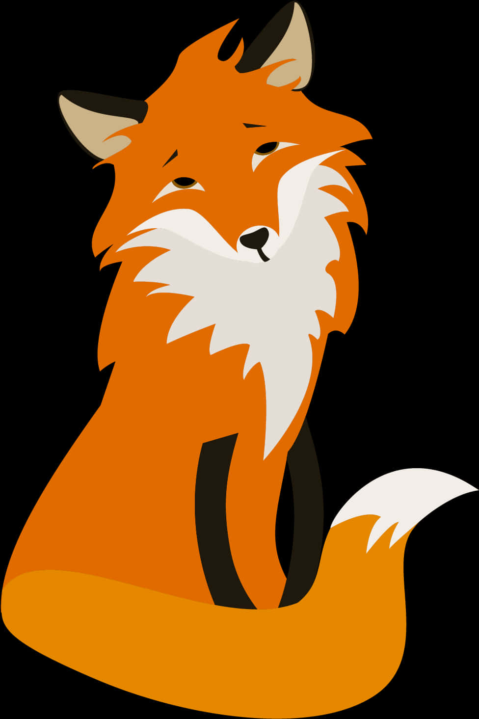 Stylized Orange Fox Illustration PNG Image