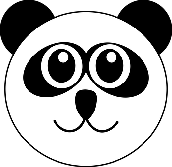 Stylized Panda Face Graphic PNG Image