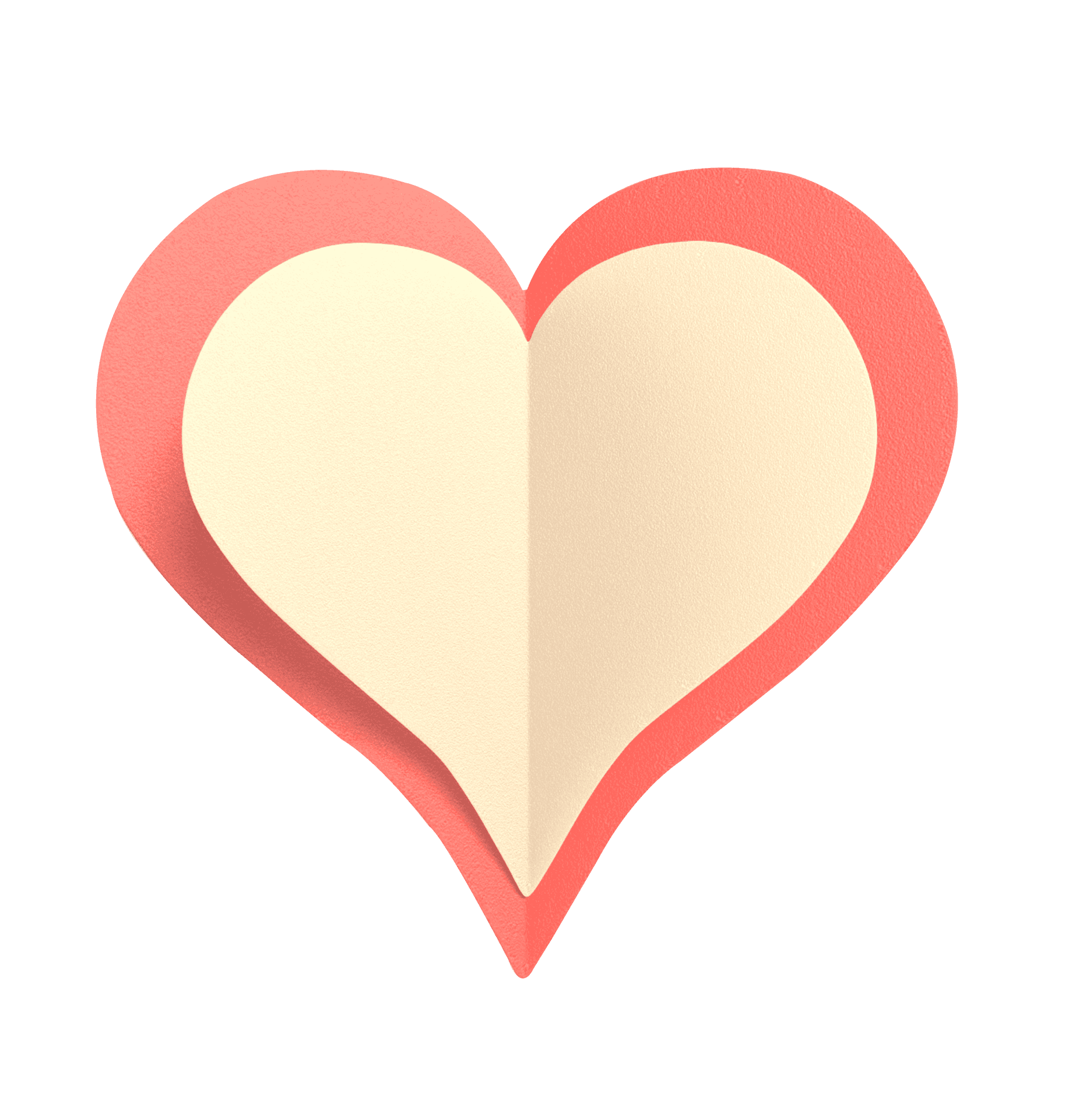 Stylized Paper Heart Graphic PNG Image