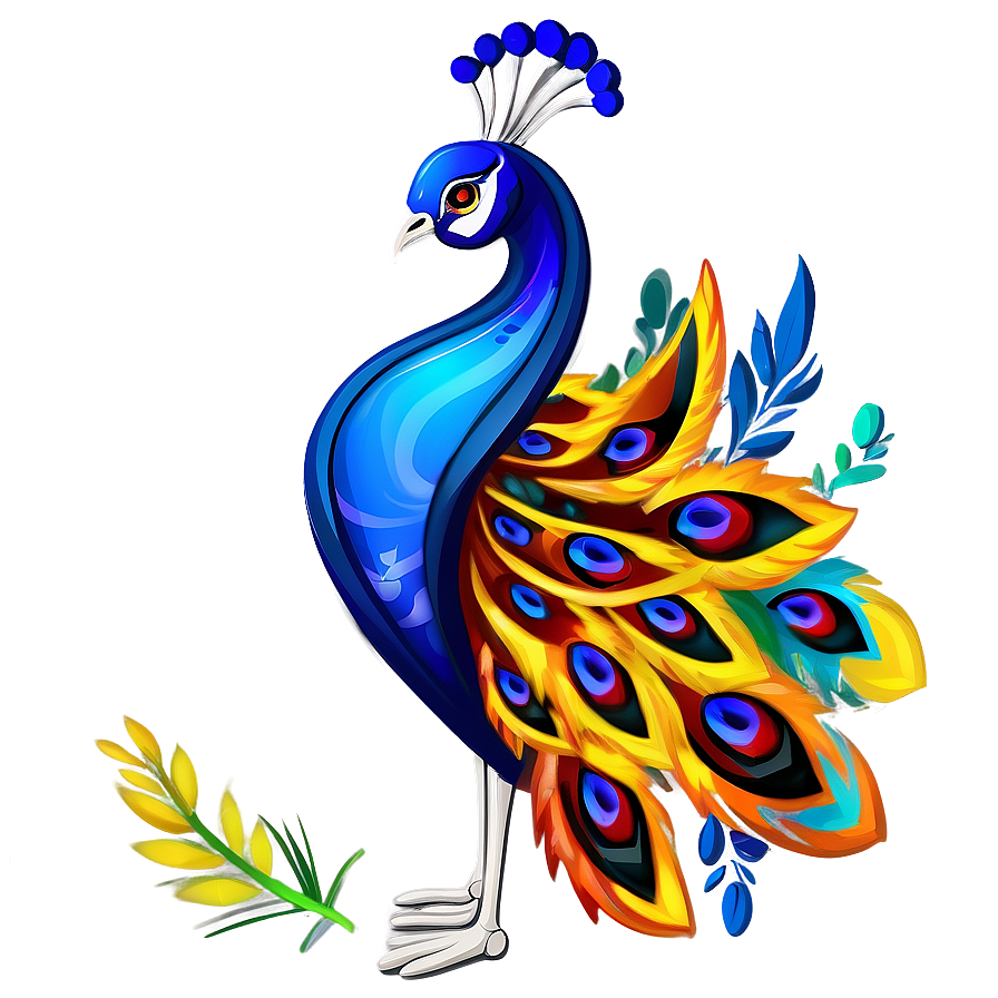 Stylized Peacock Drawing Png 46 PNG Image