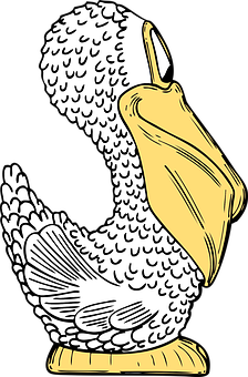 Stylized Pelican Illustration PNG Image