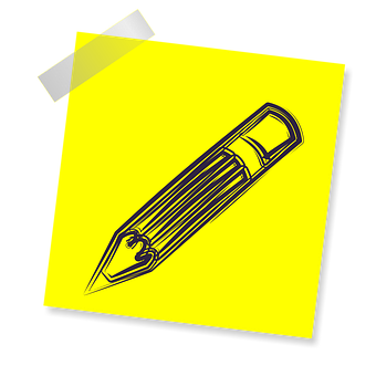 Stylized Pencil Drawingon Yellow Background PNG Image