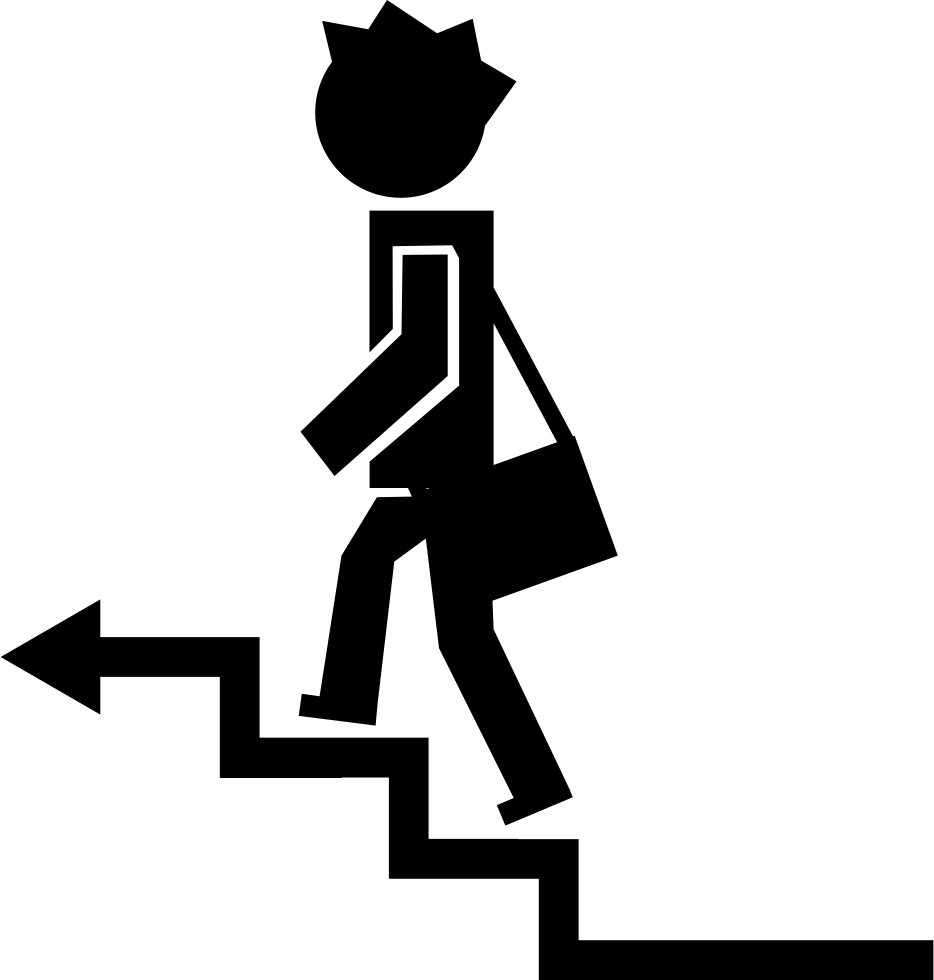 Stylized Person Climbing Stairs Icon PNG Image