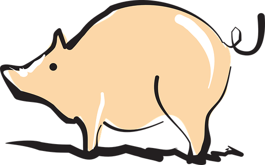 Stylized Pig Illustration PNG Image