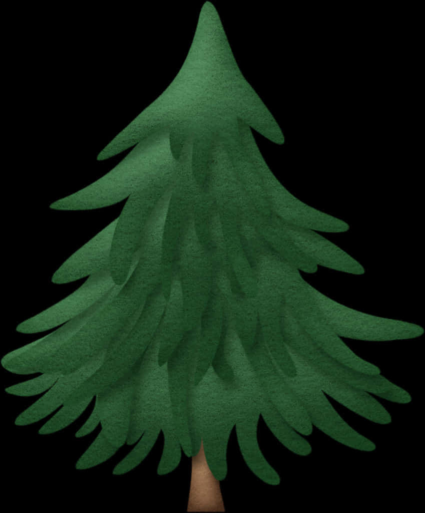 Stylized Pine Tree Illustration PNG Image