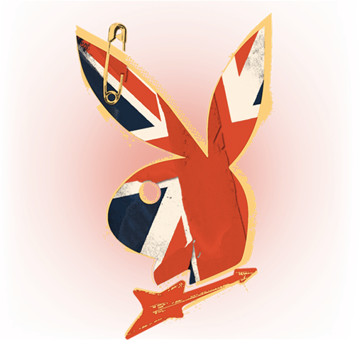 Stylized Playboy Bunny U K Flag PNG Image