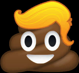 Stylized Poop Emojiwith Hairdo PNG Image