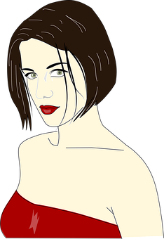 Stylized Portraitof Woman PNG Image