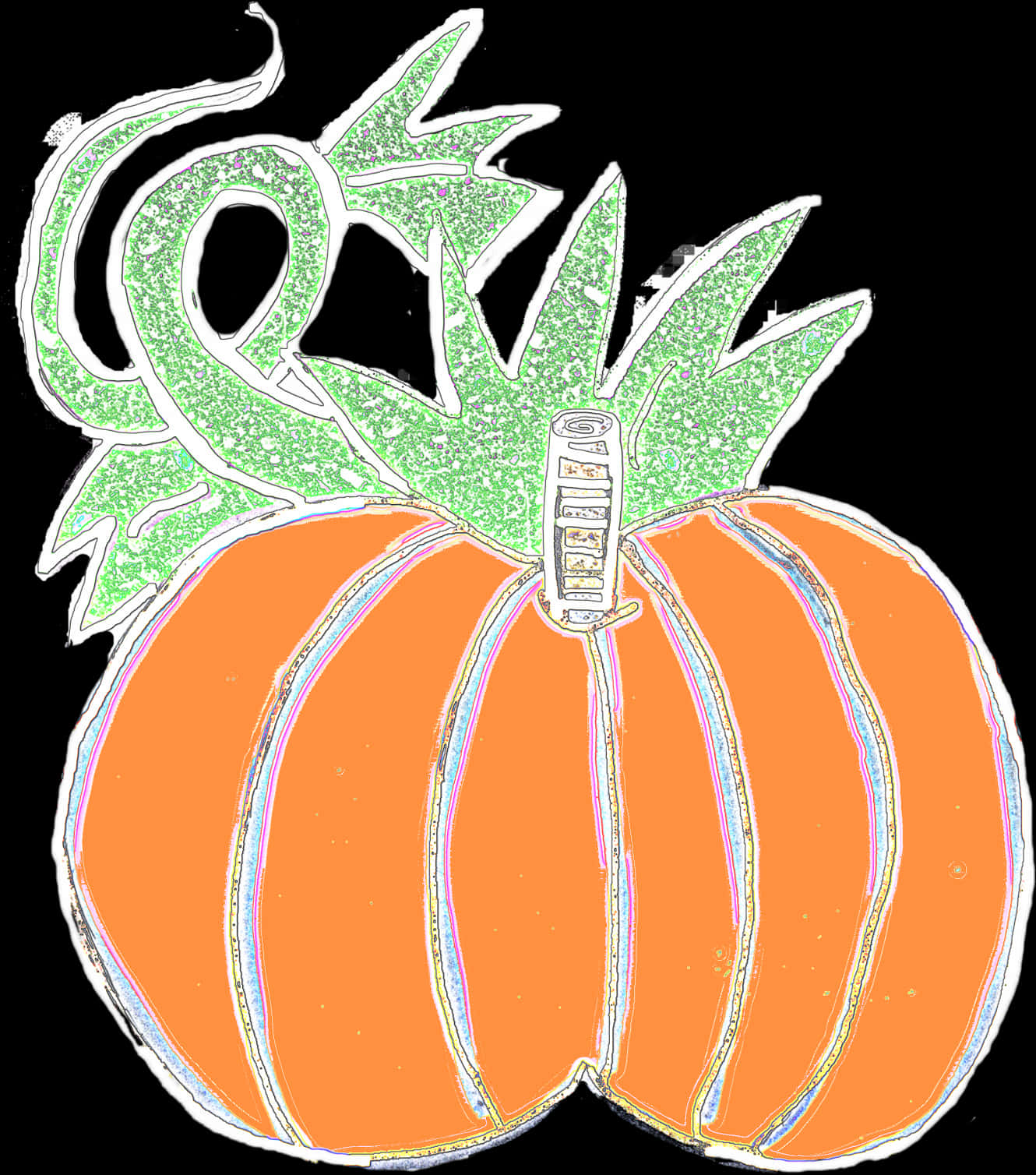 Stylized Pumpkin Illustration PNG Image