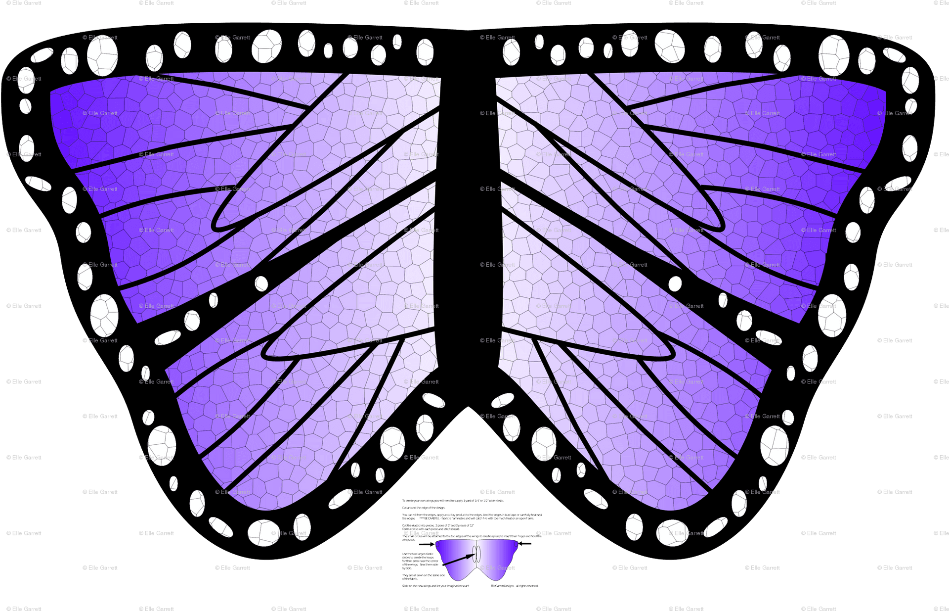 Stylized Purple Butterfly Wings PNG Image