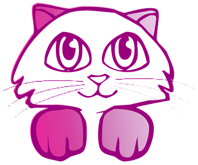 Stylized Purple Cat Graphic PNG Image