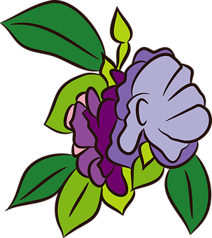 Stylized Purple Flower Illustration PNG Image