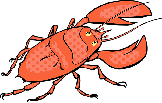 Stylized Red Lobster Illustration PNG Image