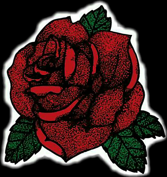 Stylized Red Rose Artwork PNG Image