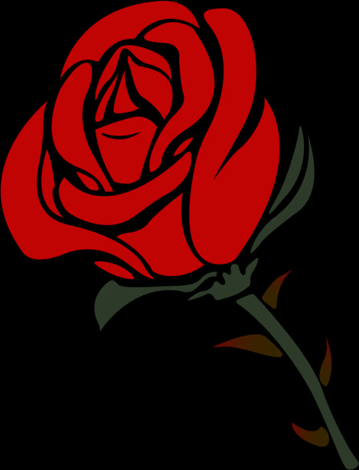 Stylized Red Rose Graphic PNG Image