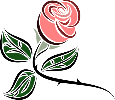 Stylized Red Rose Graphic PNG Image