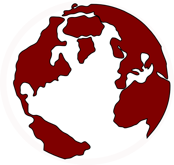 Stylized Redand White Earth Graphic PNG Image