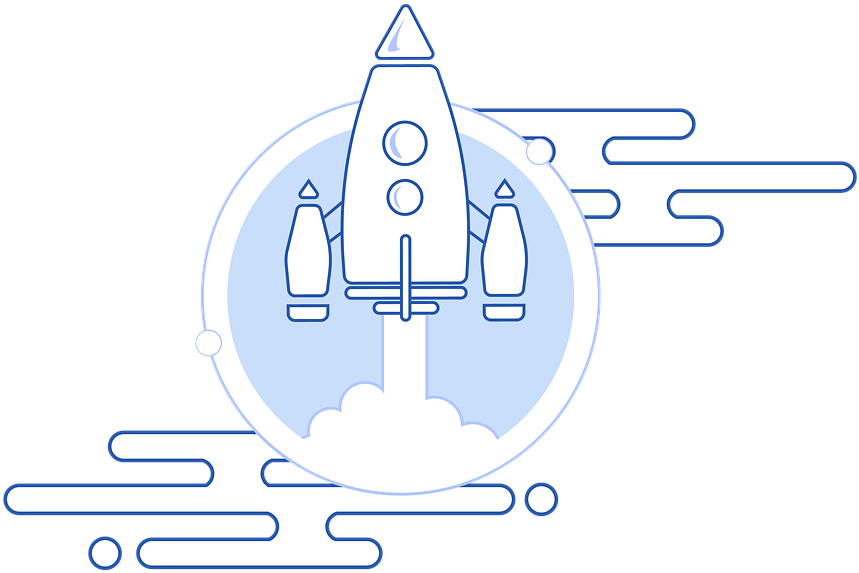 Stylized Rocket Launch Graphic PNG Image