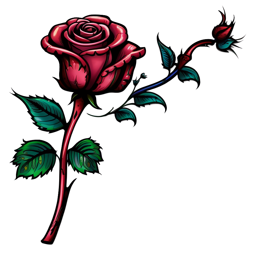 Stylized Rose Tattoo Image Png 58 PNG Image