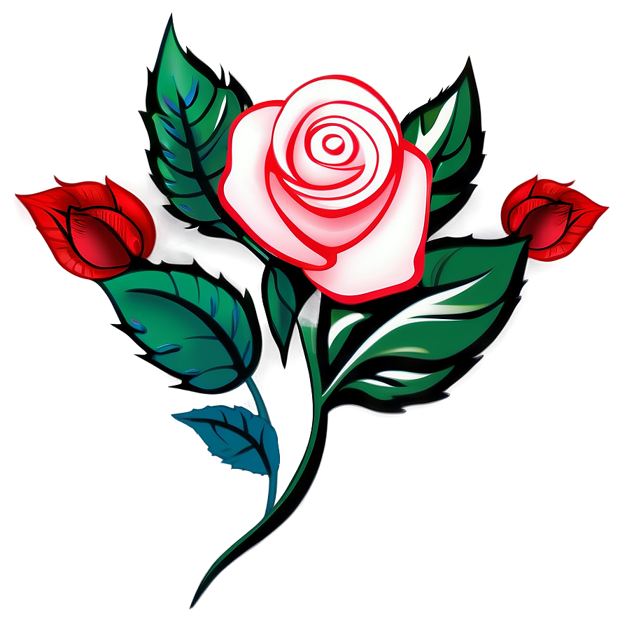 Stylized Rose Tattoo Image Png Miq PNG Image