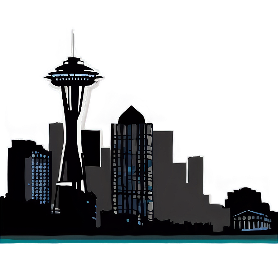 Stylized Seattle Skyline Drawing Png 76 PNG Image