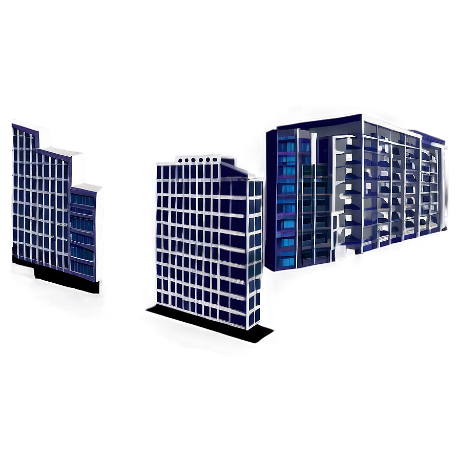 Stylized Skyscrapers Illustration PNG Image