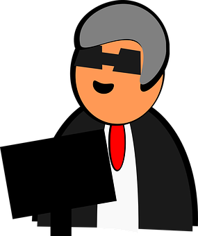 Stylized Spy Character Cartoon PNG Image