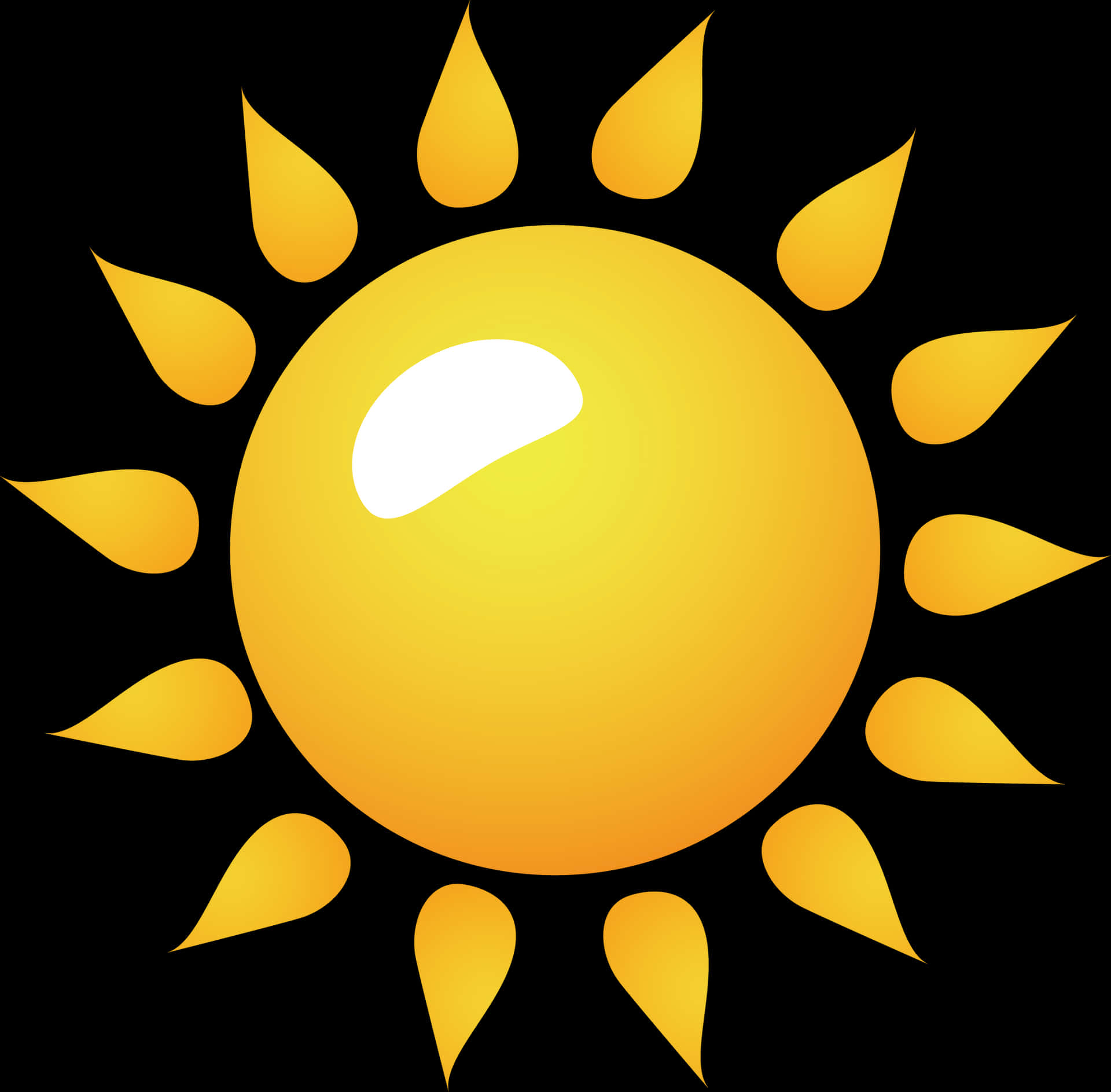 Stylized Sun Illustration PNG Image