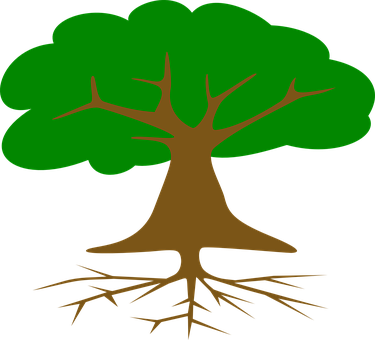 Stylized Tree Graphicwith Roots PNG Image