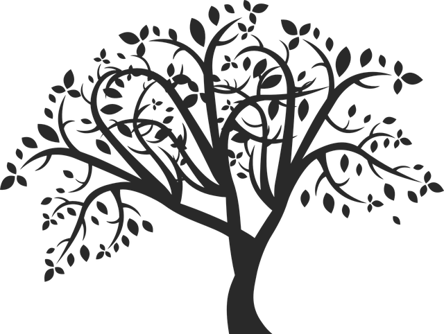 Stylized Tree Silhouette Graphic PNG Image