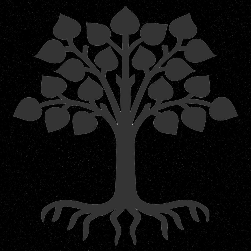 Stylized Tree Silhouettewith Roots PNG Image