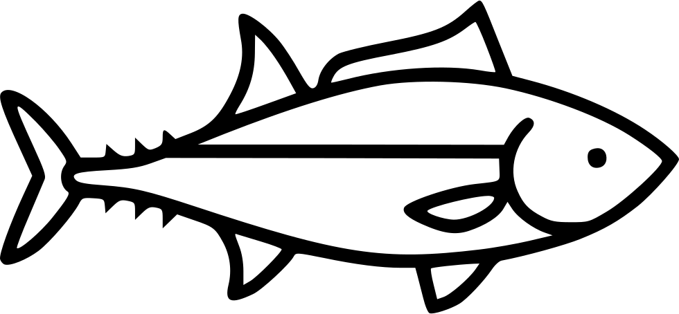 Stylized Tuna Fish Outline PNG Image