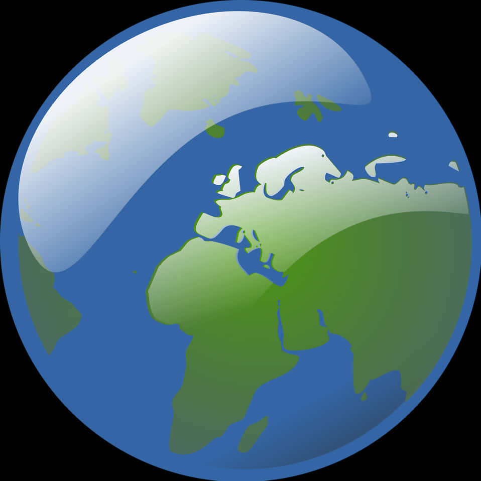 Stylized Vector Globe PNG Image