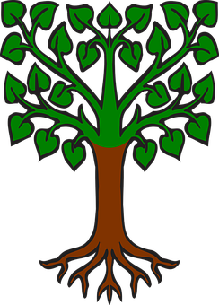 Stylized Vector Tree Illustration PNG Image