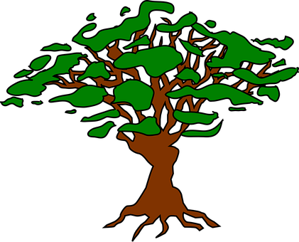 Stylized Vector Tree Illustration PNG Image