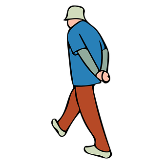 Stylized Walking Man Illustration PNG Image