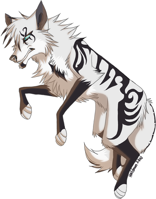 Stylized White Wolf Artwork PNG Image